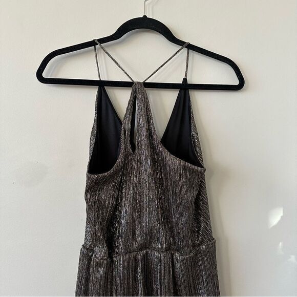 Express-Metallic Wrap Front Mini Dress - Picture 6 of 9